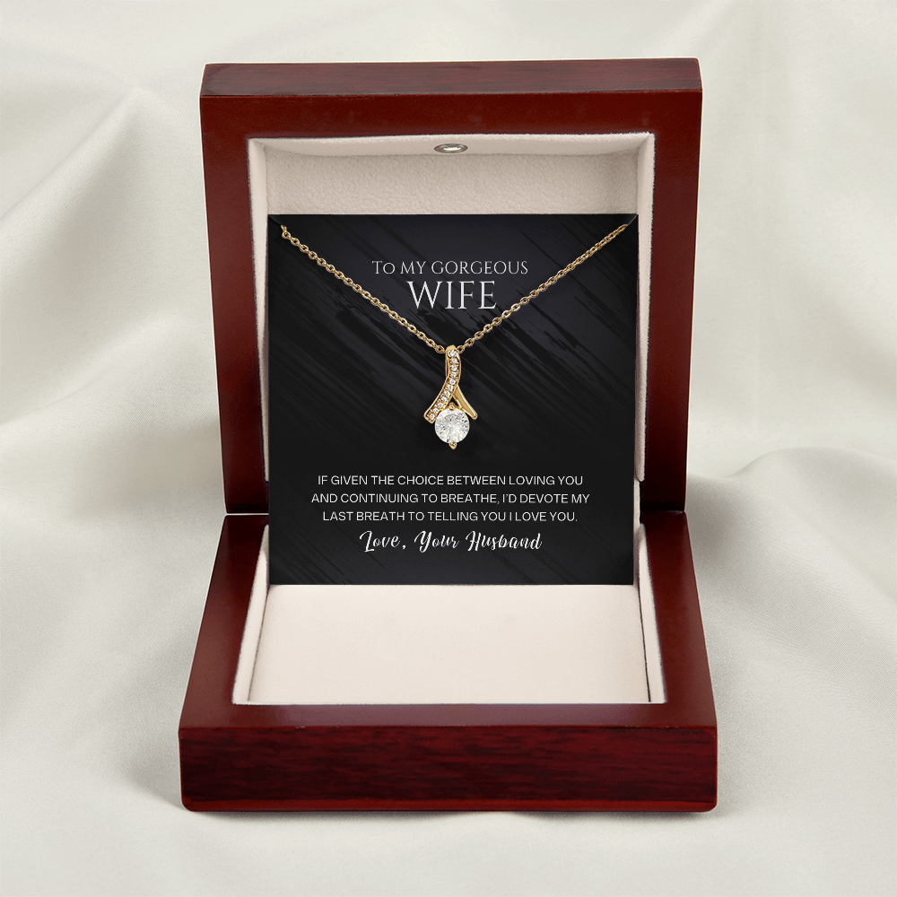 Alluring Beauty Necklace, To Wife, I'd Devote My Last Breath To Telling You I Love You