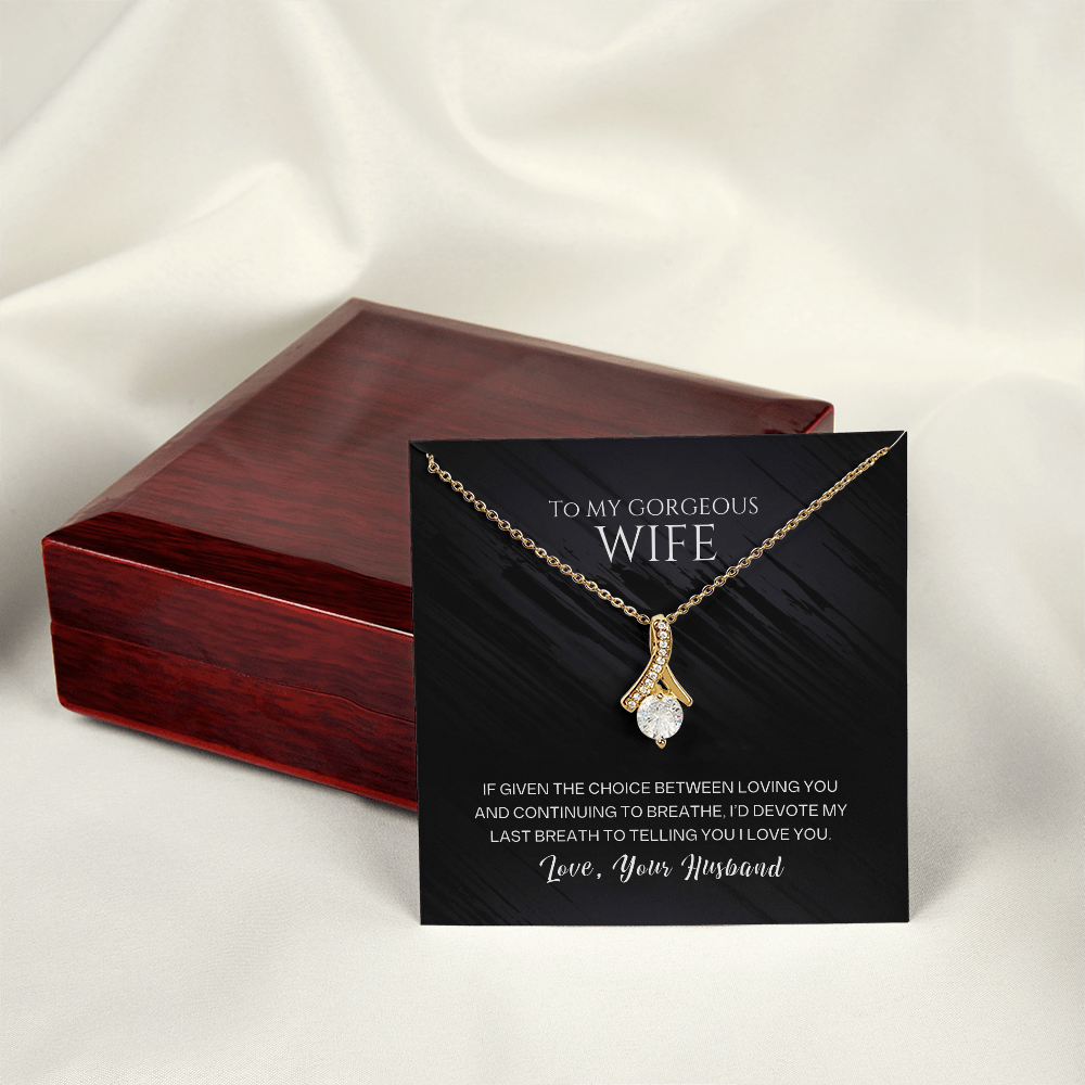 Alluring Beauty Necklace, To Wife, I'd Devote My Last Breath To Telling You I Love You
