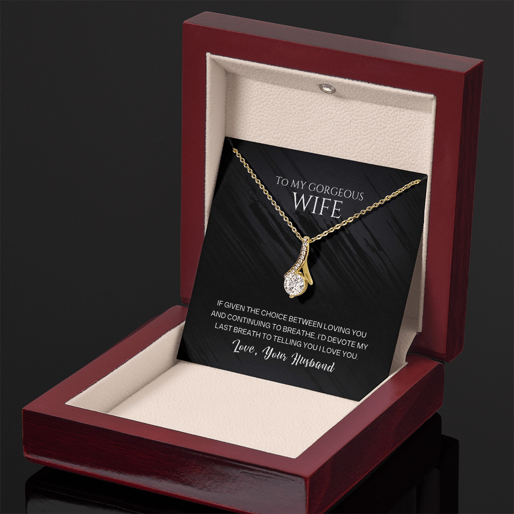 Alluring Beauty Necklace, To Wife, I'd Devote My Last Breath To Telling You I Love You