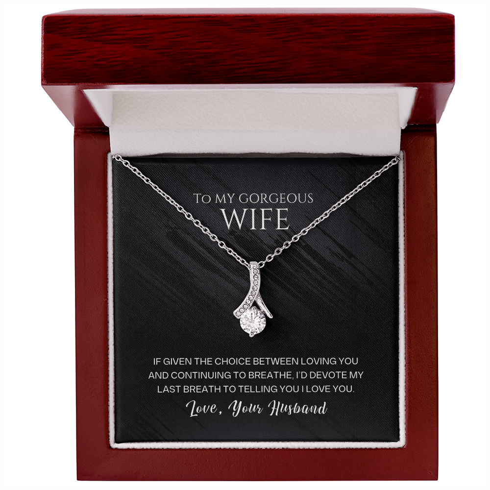 Alluring Beauty Necklace, To Wife, I'd Devote My Last Breath To Telling You I Love You