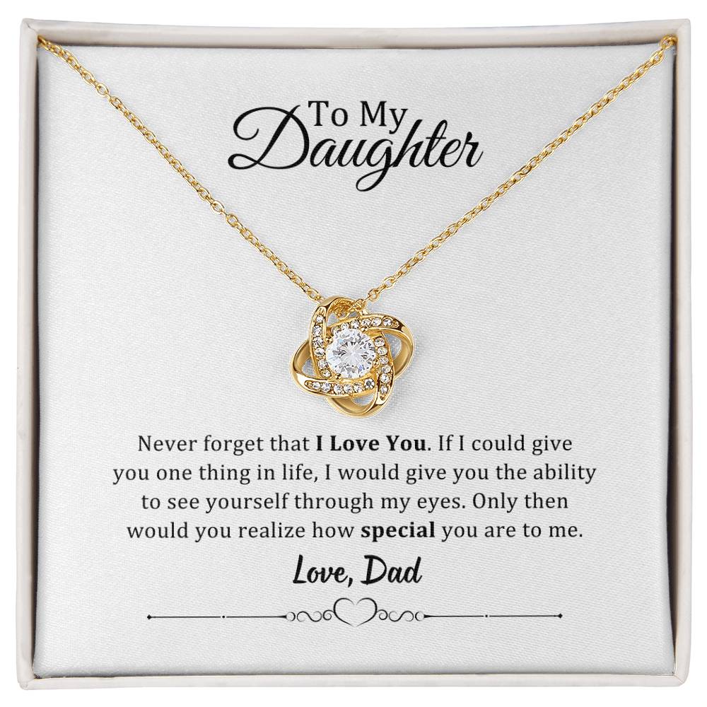 001 - TO DAUGHTER FROM DAD - LOVE KNOT NECKLACE