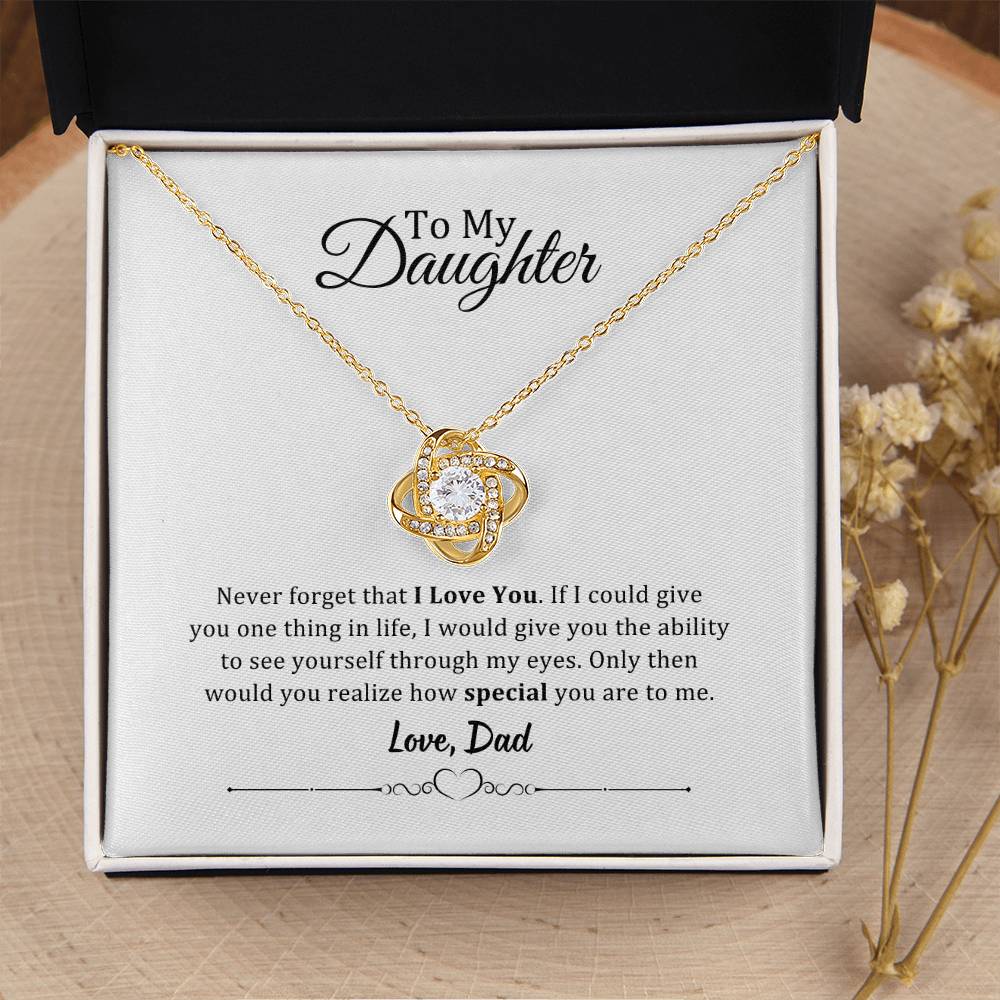 001 - TO DAUGHTER FROM DAD - LOVE KNOT NECKLACE