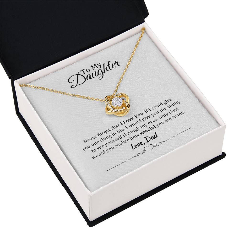 001 - TO DAUGHTER FROM DAD - LOVE KNOT NECKLACE