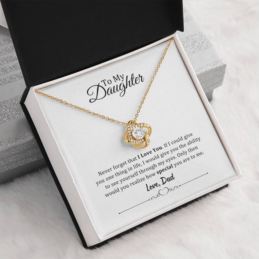 001 - TO DAUGHTER FROM DAD - LOVE KNOT NECKLACE