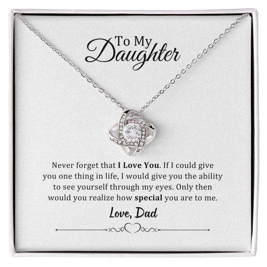 001 - TO DAUGHTER FROM DAD - LOVE KNOT NECKLACE