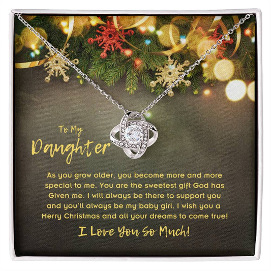 To Daughter, Love Knot Necklace, As You Grow Older, You Become More And More Special To Me