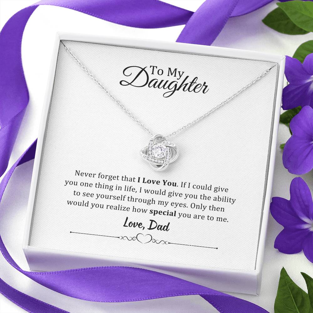 001 - TO DAUGHTER FROM DAD - LOVE KNOT NECKLACE