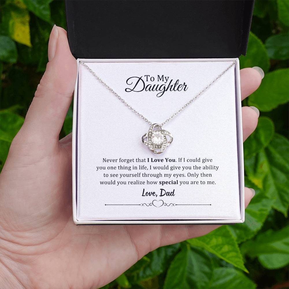 001 - TO DAUGHTER FROM DAD - LOVE KNOT NECKLACE