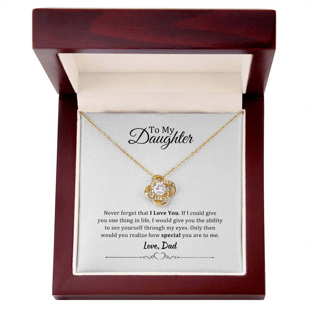 001 - TO DAUGHTER FROM DAD - LOVE KNOT NECKLACE