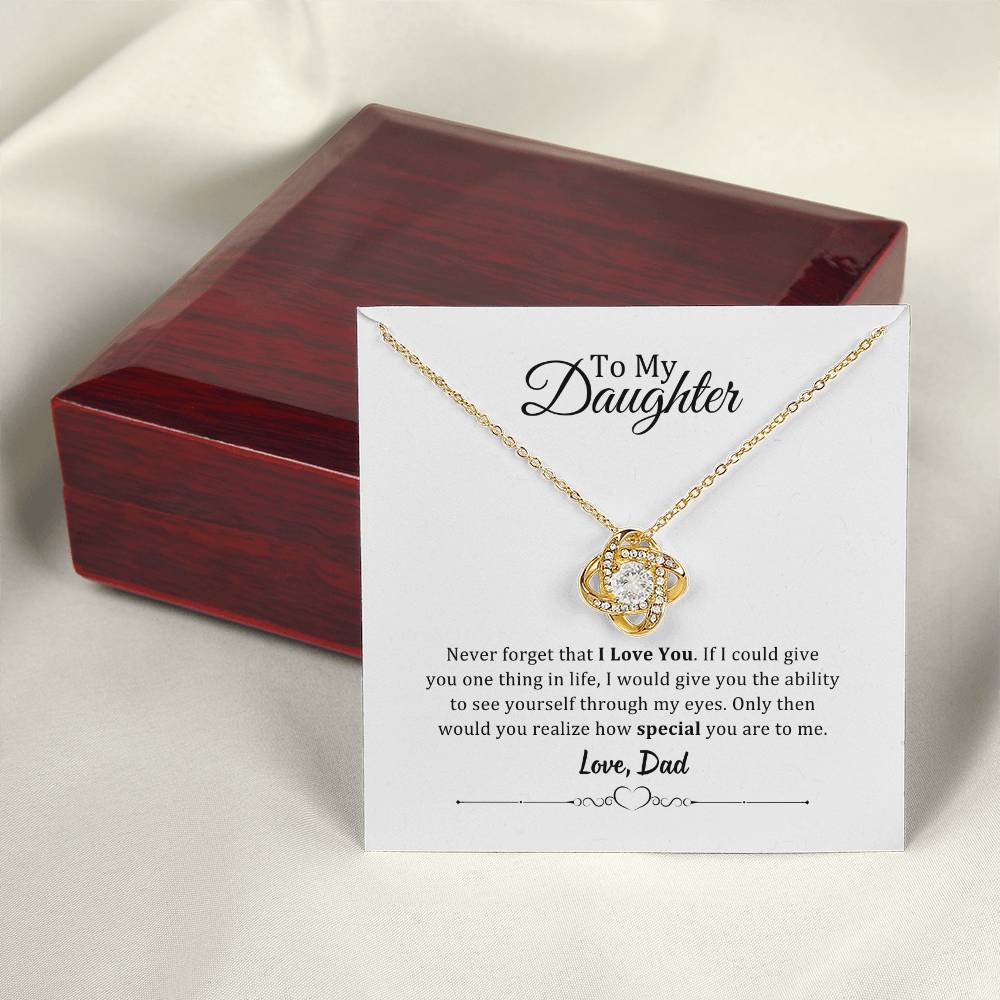 001 - TO DAUGHTER FROM DAD - LOVE KNOT NECKLACE