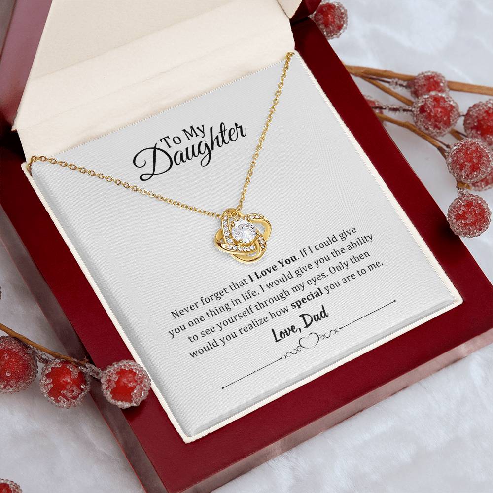 001 - TO DAUGHTER FROM DAD - LOVE KNOT NECKLACE