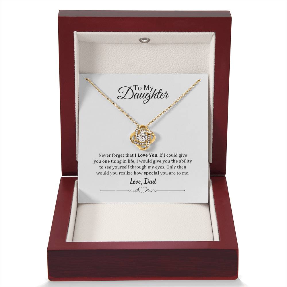 001 - TO DAUGHTER FROM DAD - LOVE KNOT NECKLACE