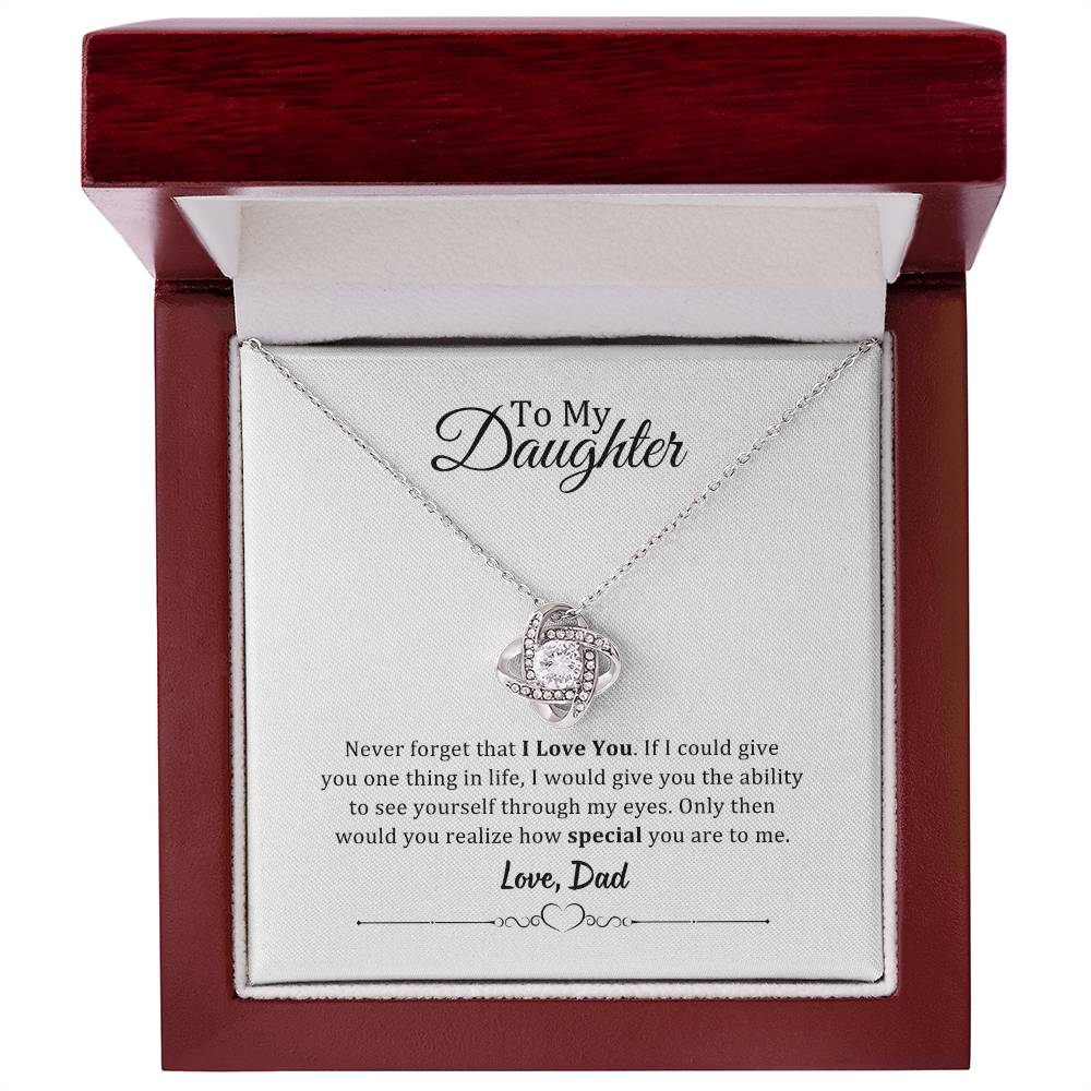 001 - TO DAUGHTER FROM DAD - LOVE KNOT NECKLACE