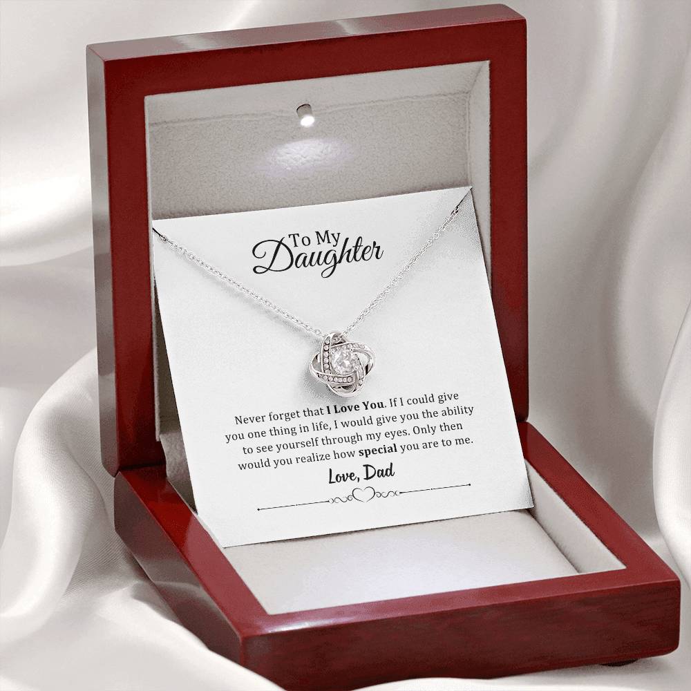 001 - TO DAUGHTER FROM DAD - LOVE KNOT NECKLACE