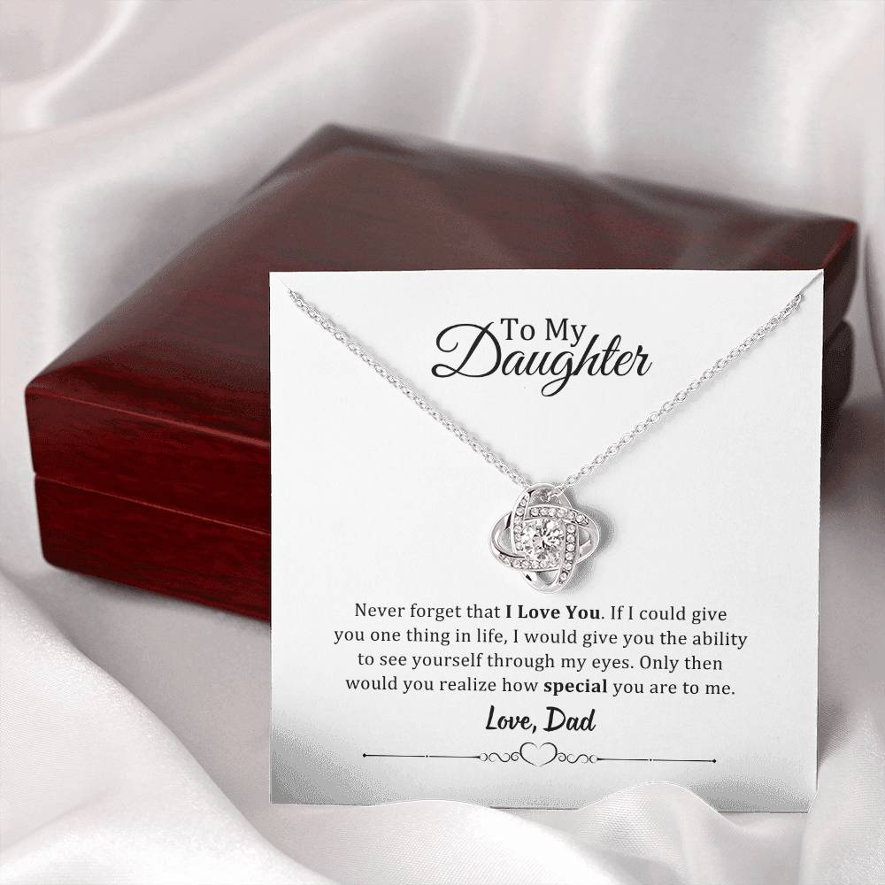 001 - TO DAUGHTER FROM DAD - LOVE KNOT NECKLACE