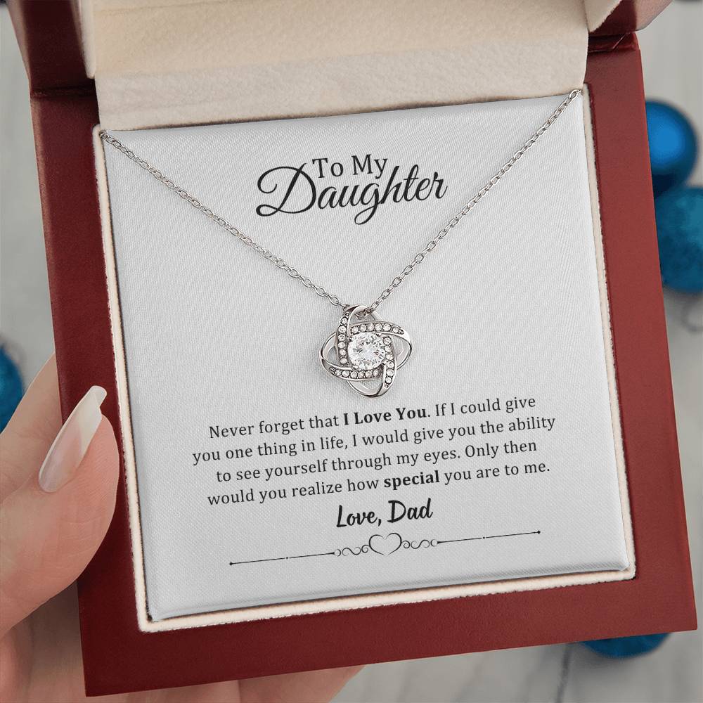 001 - TO DAUGHTER FROM DAD - LOVE KNOT NECKLACE