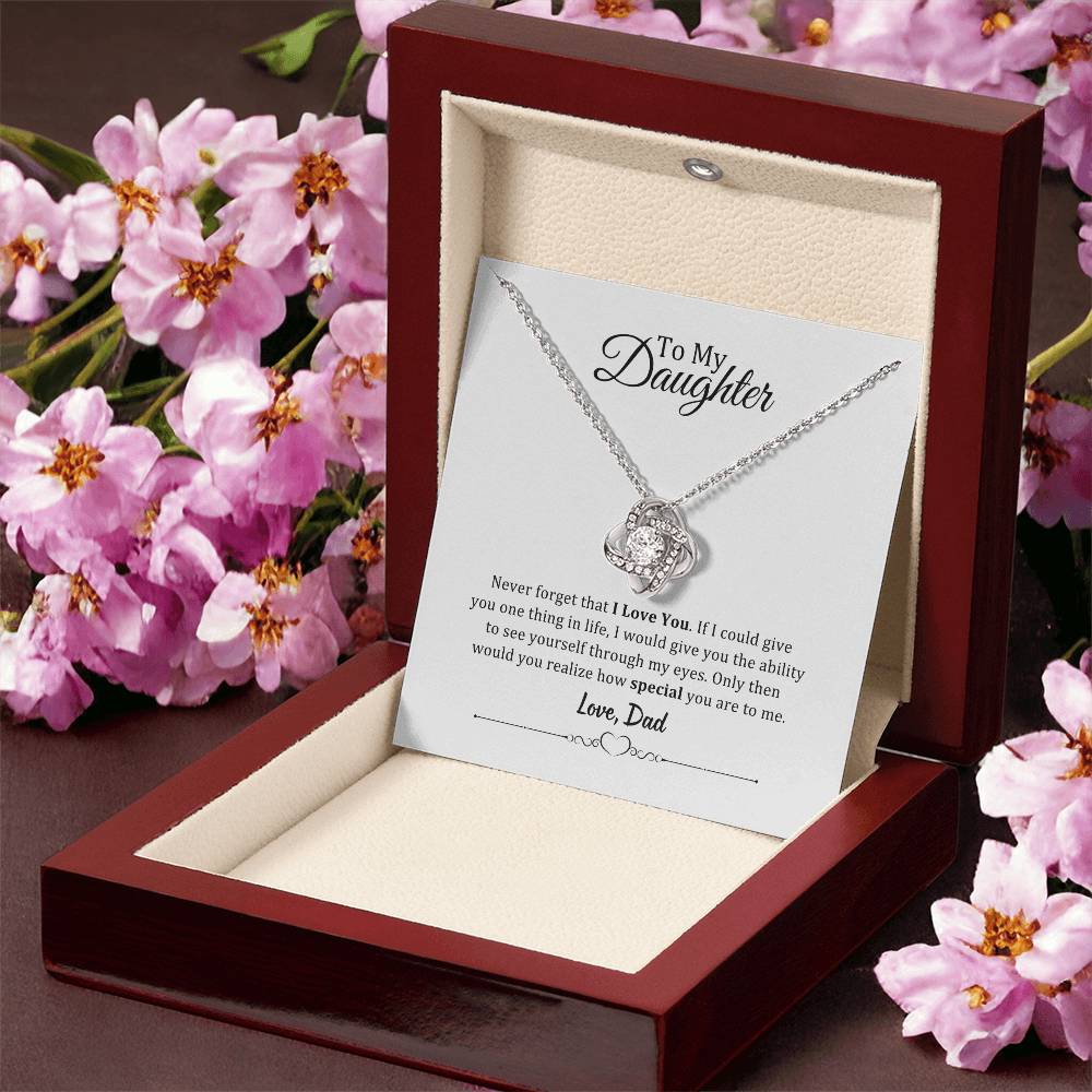 001 - TO DAUGHTER FROM DAD - LOVE KNOT NECKLACE