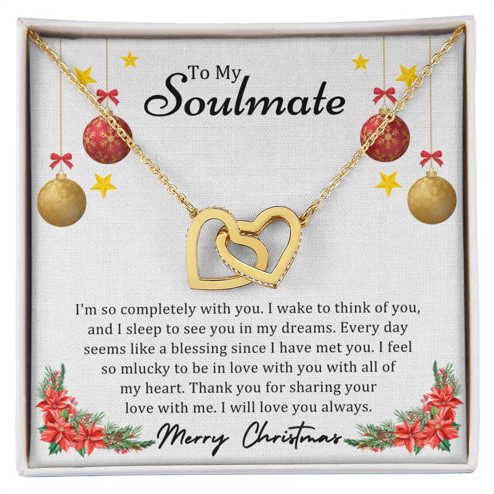 To Soulmate, Christmas Gifts, I'm So Completely With You, Interlocking Hearts Necklace