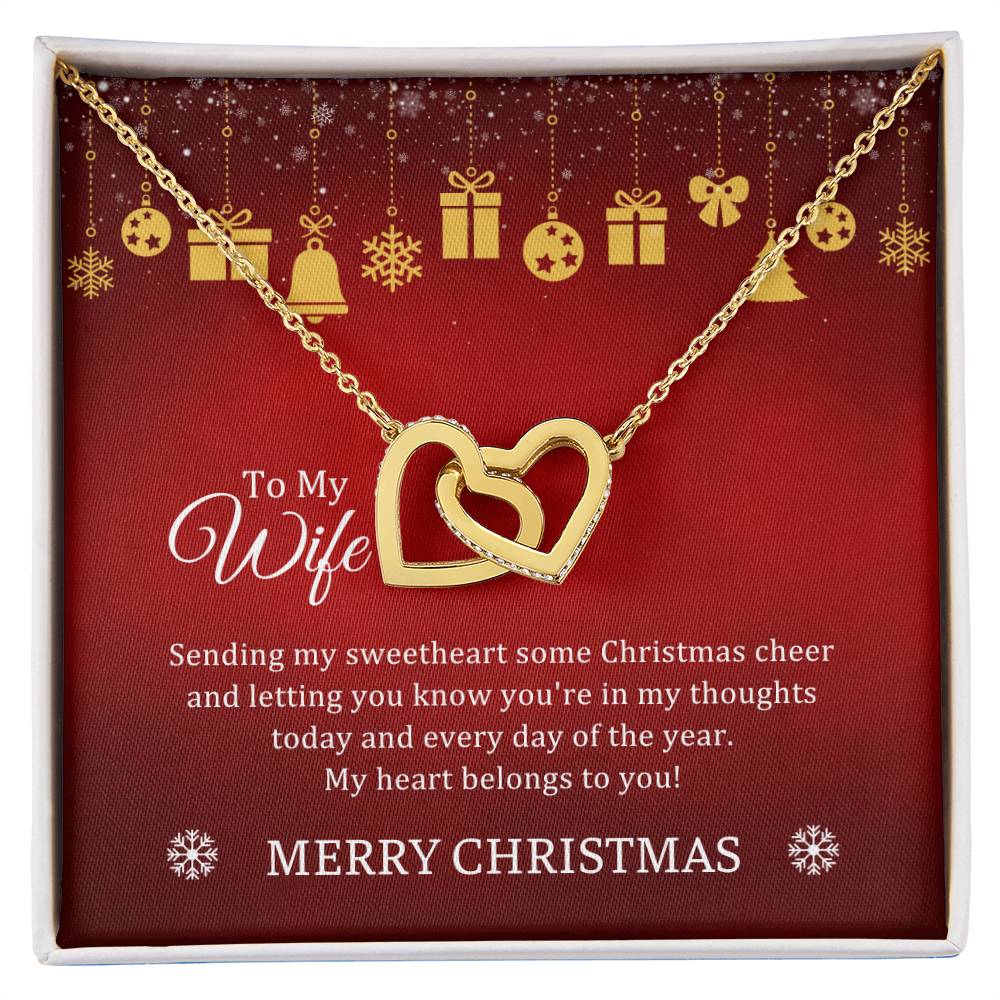 CHRISTMAS 001- TO WIFE FROM HUSBAND - INTERLOCKING HEARTS NECKLACE