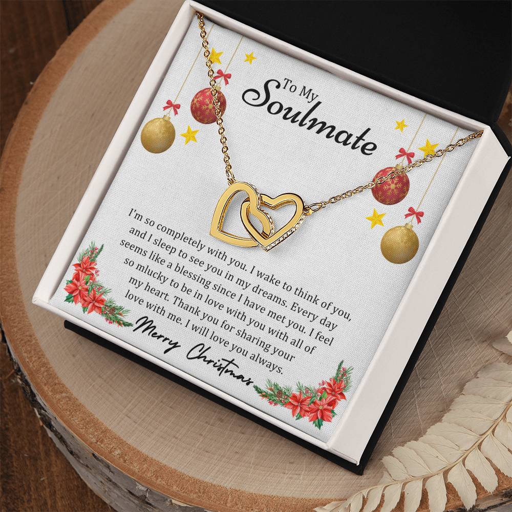 To Soulmate, Christmas Gifts, I'm So Completely With You, Interlocking Hearts Necklace