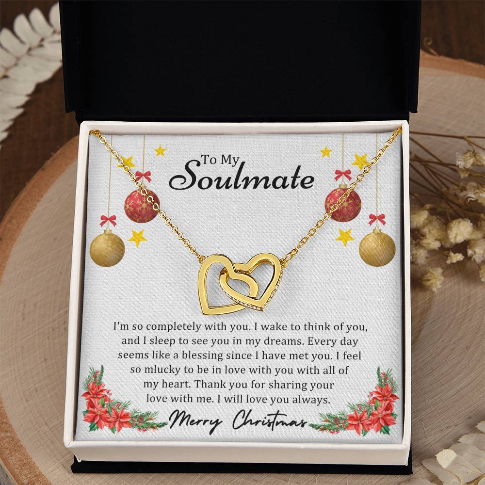 To Soulmate, Christmas Gifts, I'm So Completely With You, Interlocking Hearts Necklace