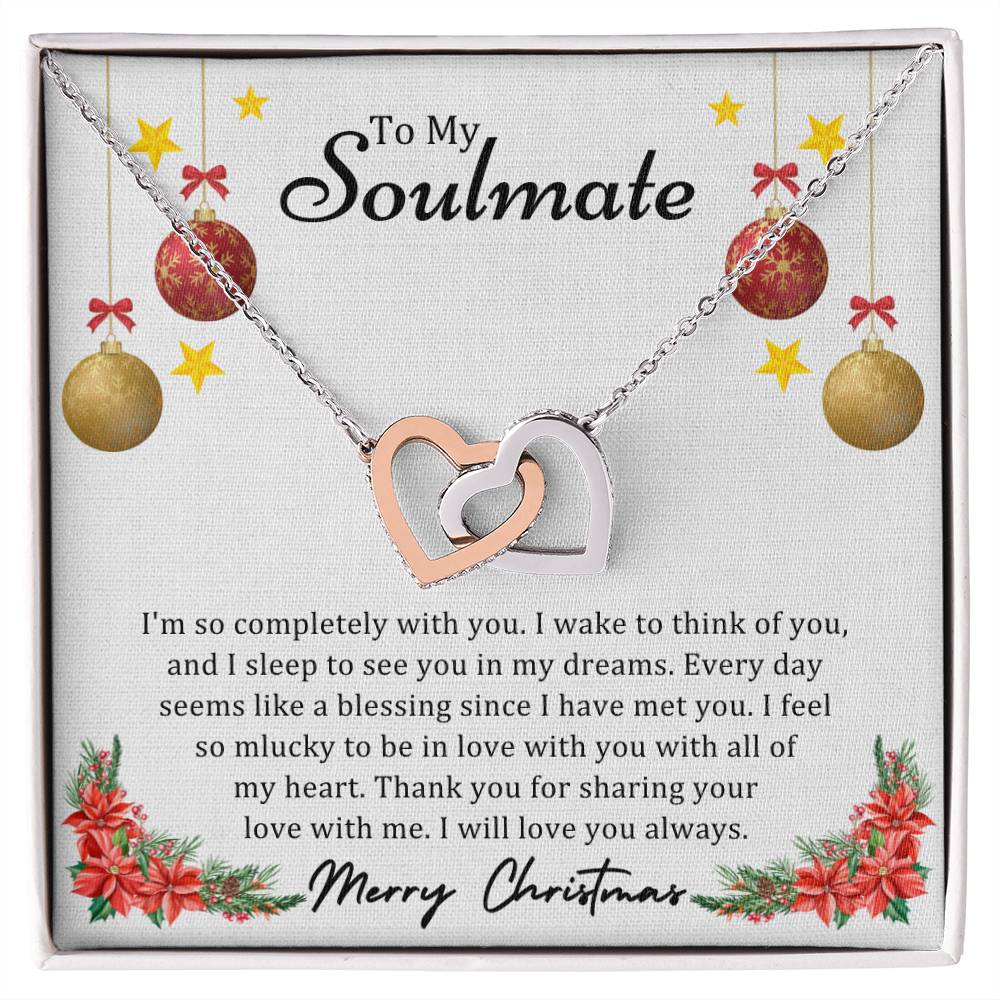 To Soulmate, Christmas Gifts, I'm So Completely With You, Interlocking Hearts Necklace