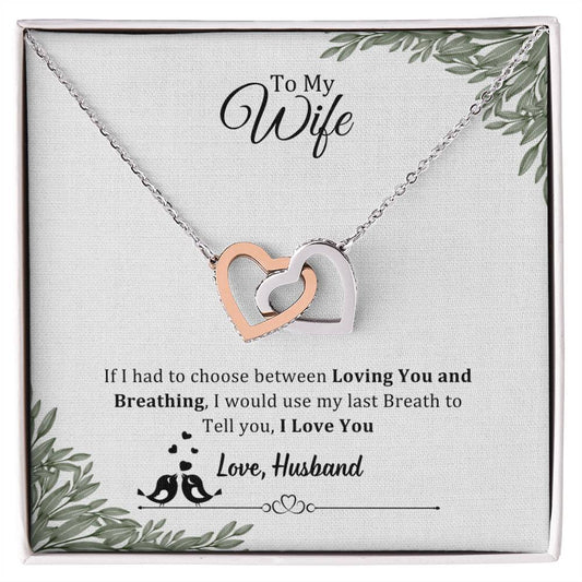 006 - TO WIFE FROM HUSBAND - INTERLOCKING HEARTS NECKLACE