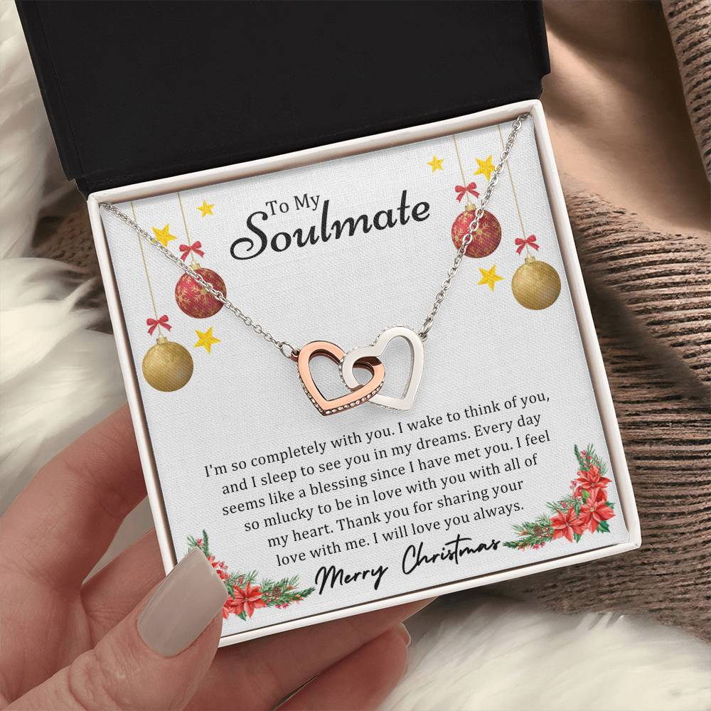 To Soulmate, Christmas Gifts, I'm So Completely With You, Interlocking Hearts Necklace