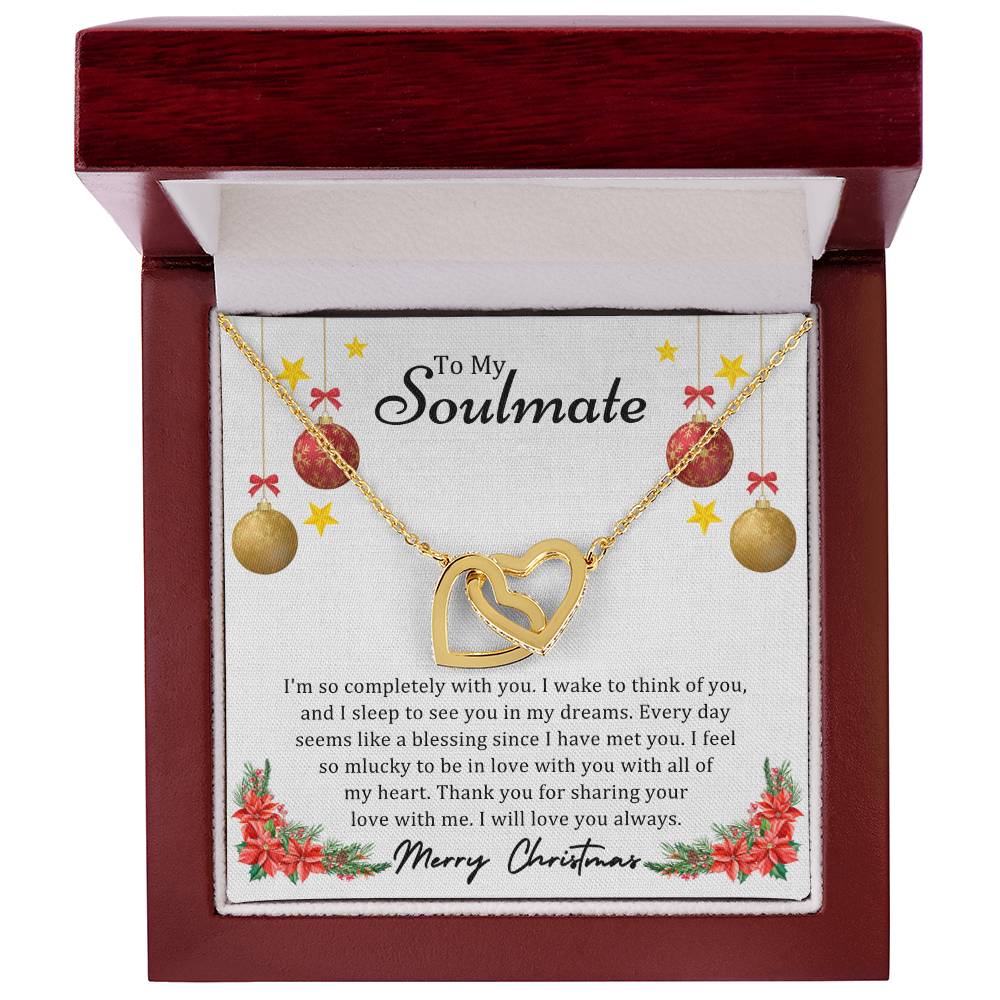 To Soulmate, Christmas Gifts, I'm So Completely With You, Interlocking Hearts Necklace