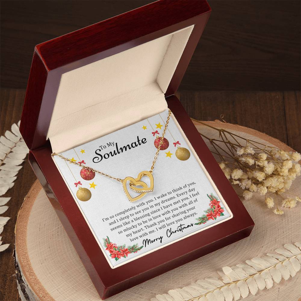 To Soulmate, Christmas Gifts, I'm So Completely With You, Interlocking Hearts Necklace