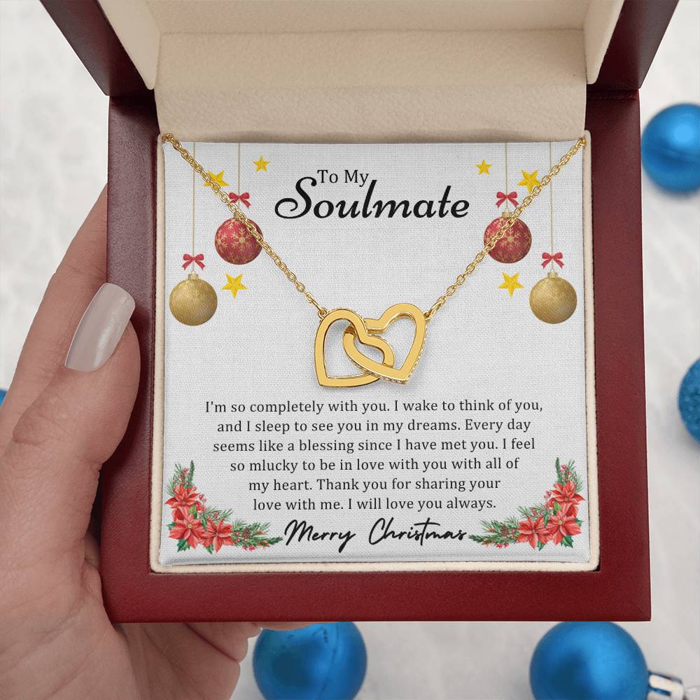 To Soulmate, Christmas Gifts, I'm So Completely With You, Interlocking Hearts Necklace