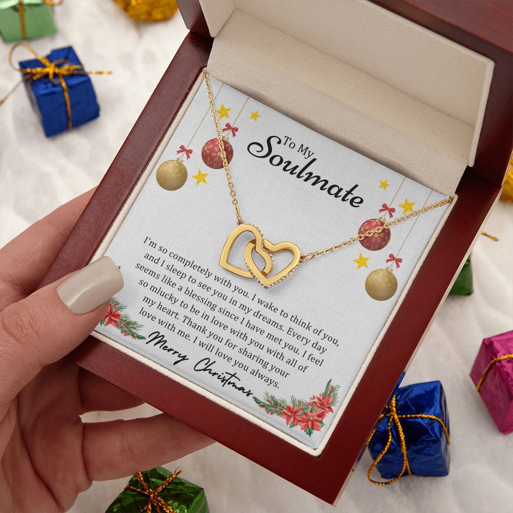 To Soulmate, Christmas Gifts, I'm So Completely With You, Interlocking Hearts Necklace