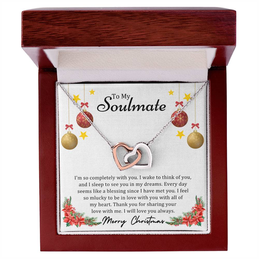 To Soulmate, Christmas Gifts, I'm So Completely With You, Interlocking Hearts Necklace