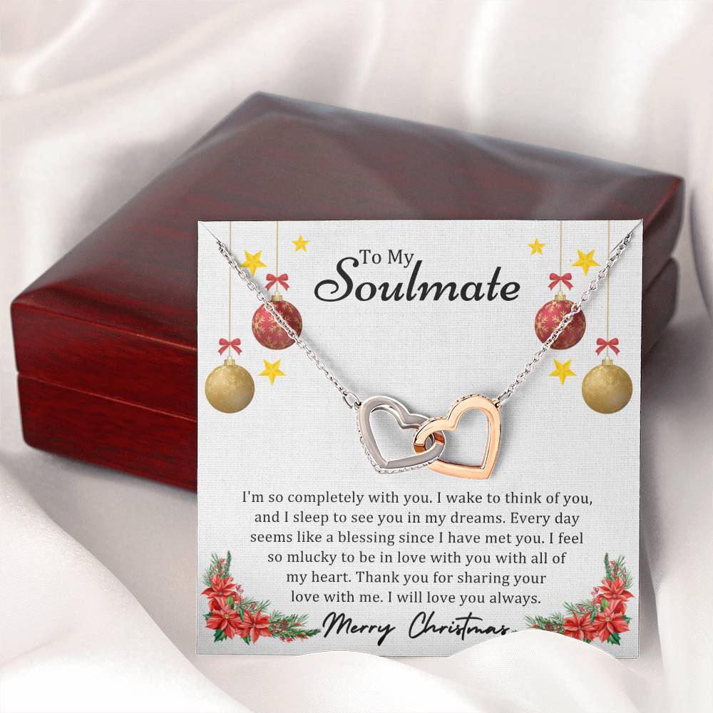 To Soulmate, Christmas Gifts, I'm So Completely With You, Interlocking Hearts Necklace