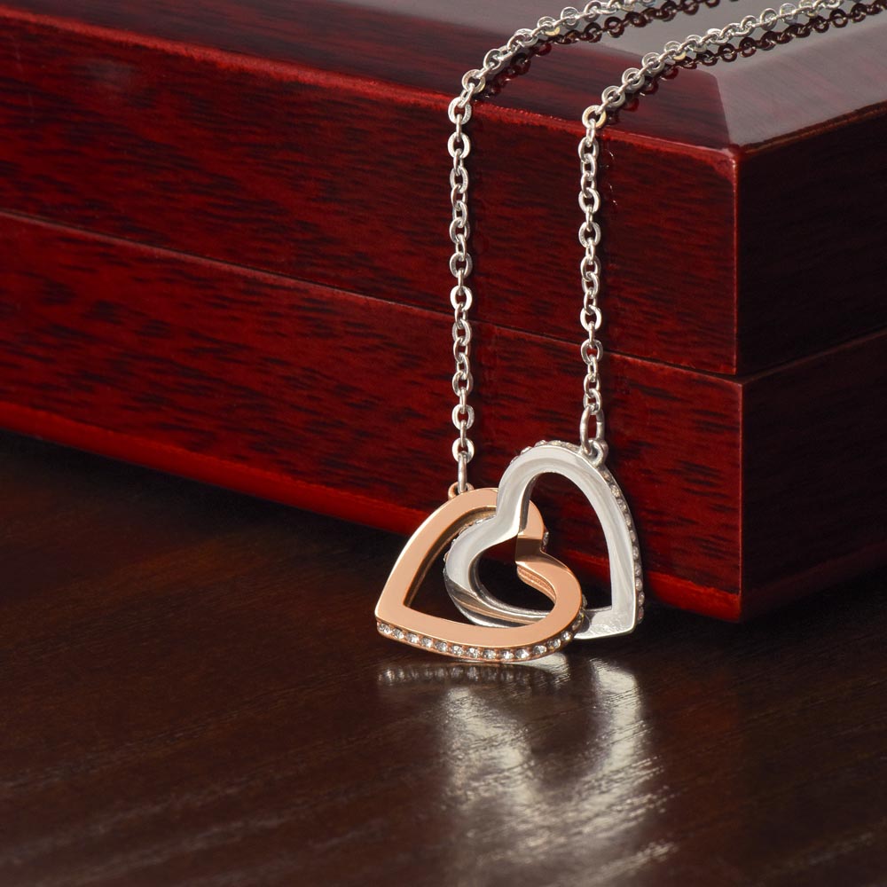 CHRISTMAS 001- TO WIFE FROM HUSBAND - INTERLOCKING HEARTS NECKLACE