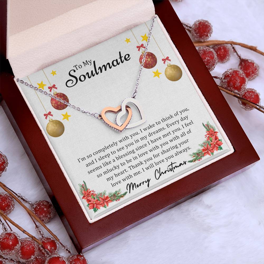 To Soulmate, Christmas Gifts, I'm So Completely With You, Interlocking Hearts Necklace