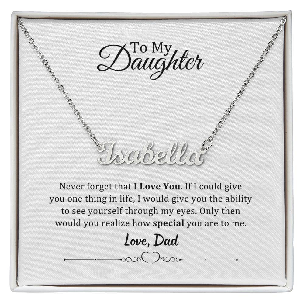 001 - TO DAUGHTER FROM DAD - CUSTOM NAME NECKLACE