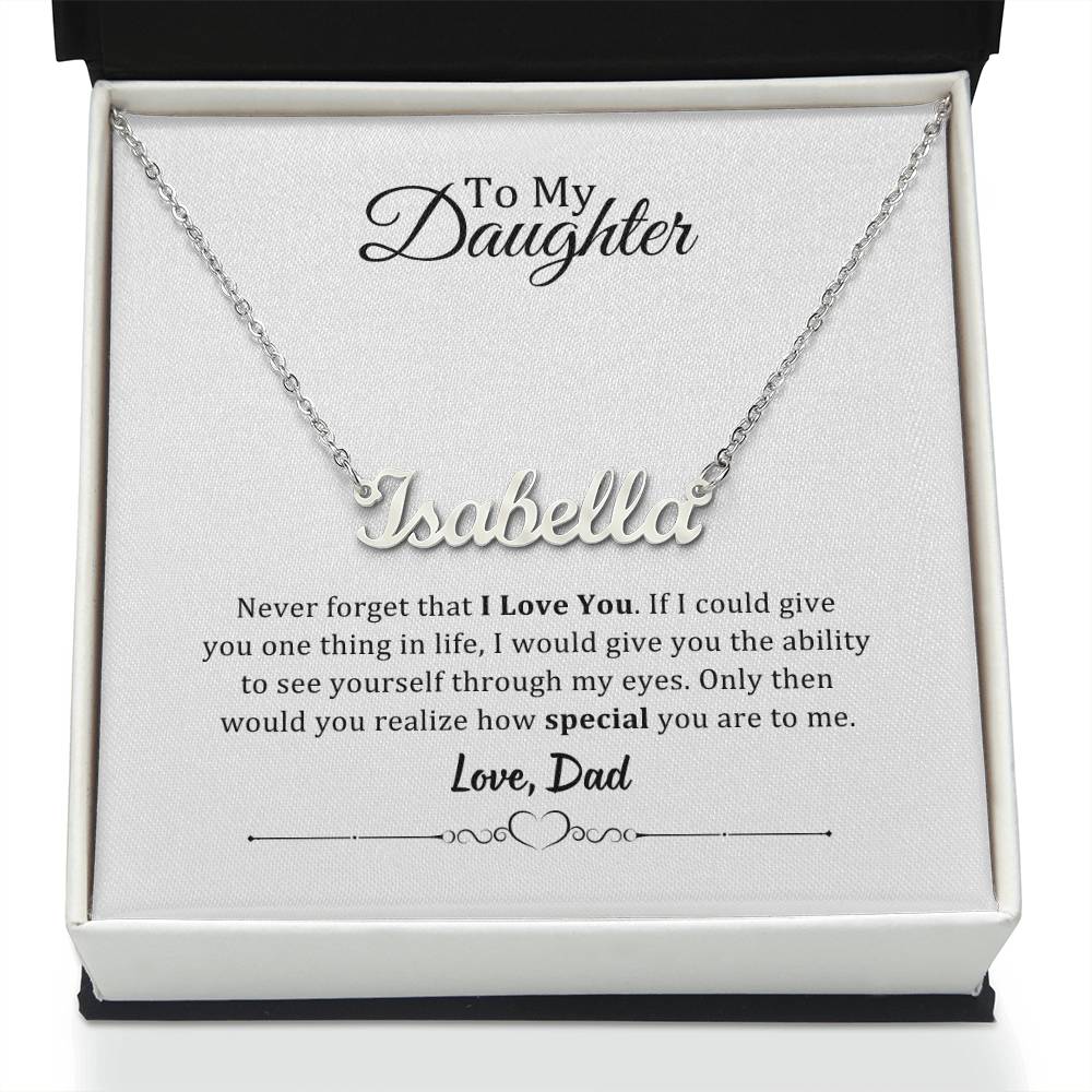 001 - TO DAUGHTER FROM DAD - CUSTOM NAME NECKLACE