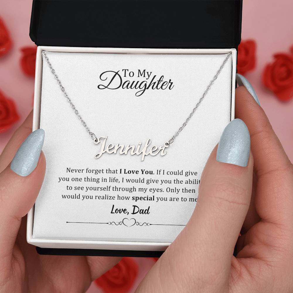 001 - TO DAUGHTER FROM DAD - CUSTOM NAME NECKLACE