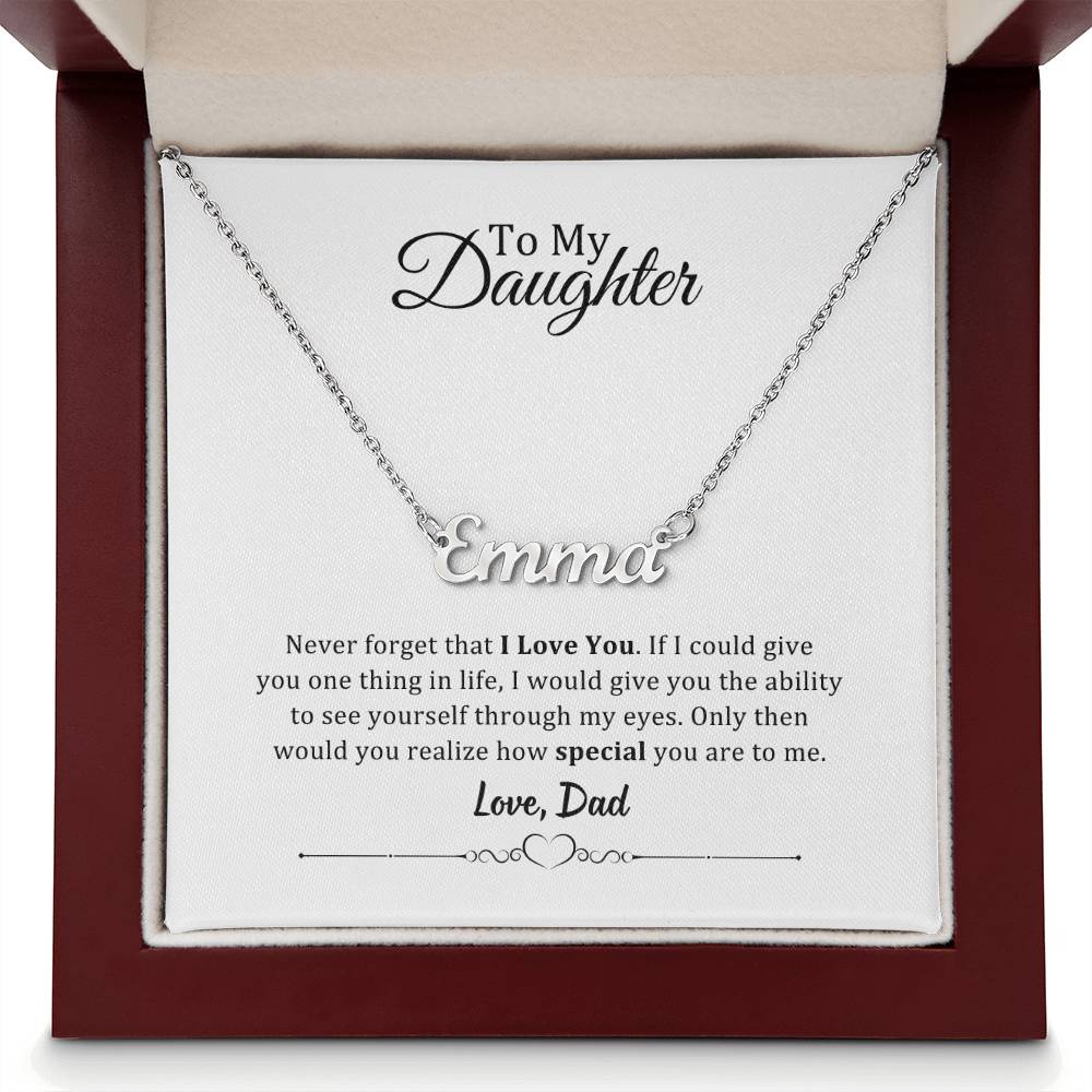 001 - TO DAUGHTER FROM DAD - CUSTOM NAME NECKLACE