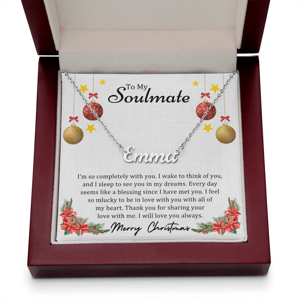 To Soulmate, Christmas Gifts, I'm So Completely With You, Custom Name Necklace