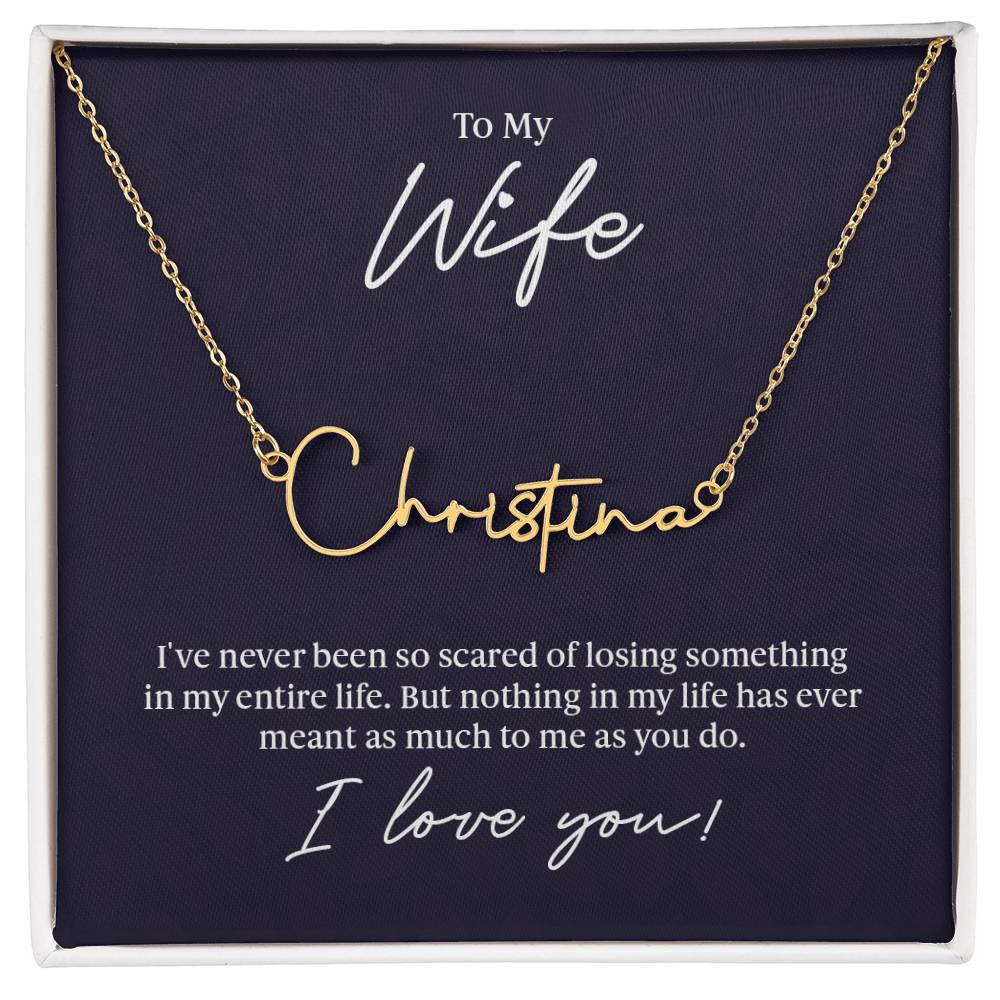 017 - TO WIFE - SIGNATURE NAME NECKLACE