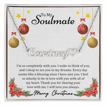 To Soulmate, Christmas Gifts, I'm So Completely With You, Name Necklace And Heart Character