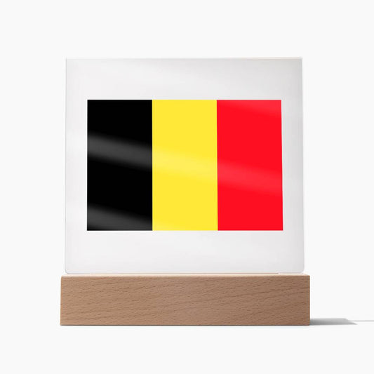 FLAG OF BELGIUM - SQUARE ACRYLIC PLAQUE