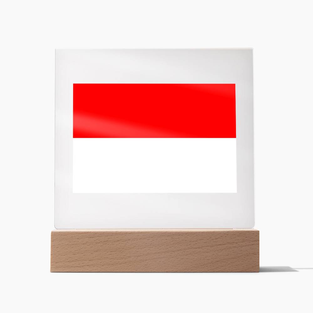 FLAG OF INDONESIA - SQUARE ACRYLIC PLAQUE