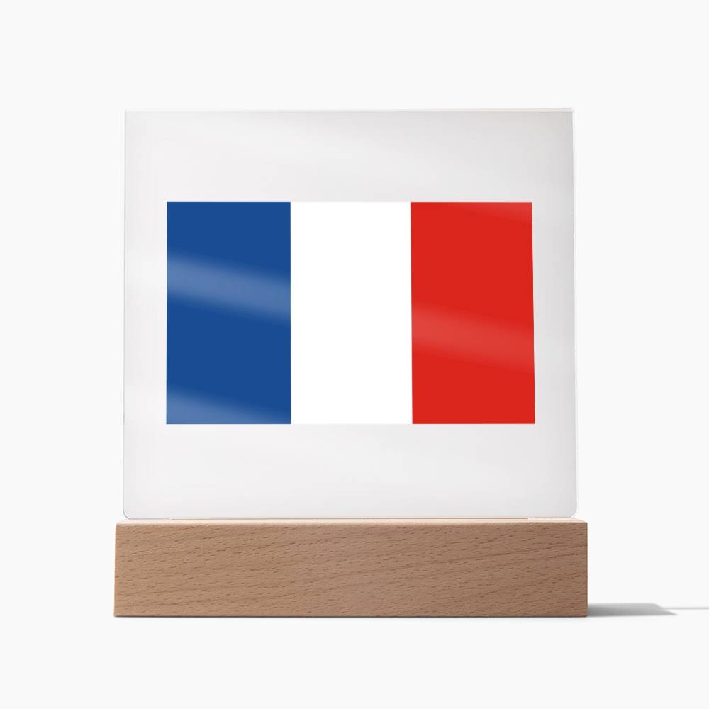 FLAG OF FRANCE - SQUARE ACRYLIC PLAQUE