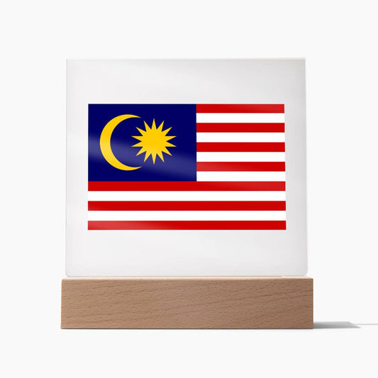 FLAG OF MALAYSIA - SQUARE ACRYLIC PLAQUE