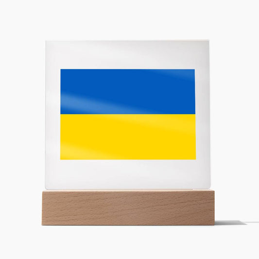 FLAG OF UKRAINE - SQUARE ACRYLIC PLAQUE