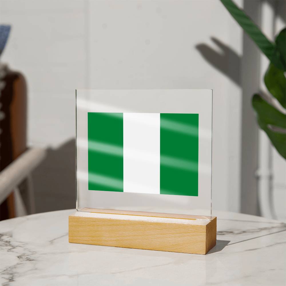 FLAG OF NIGERIA - SQUARE ACRYLIC PLAQUE