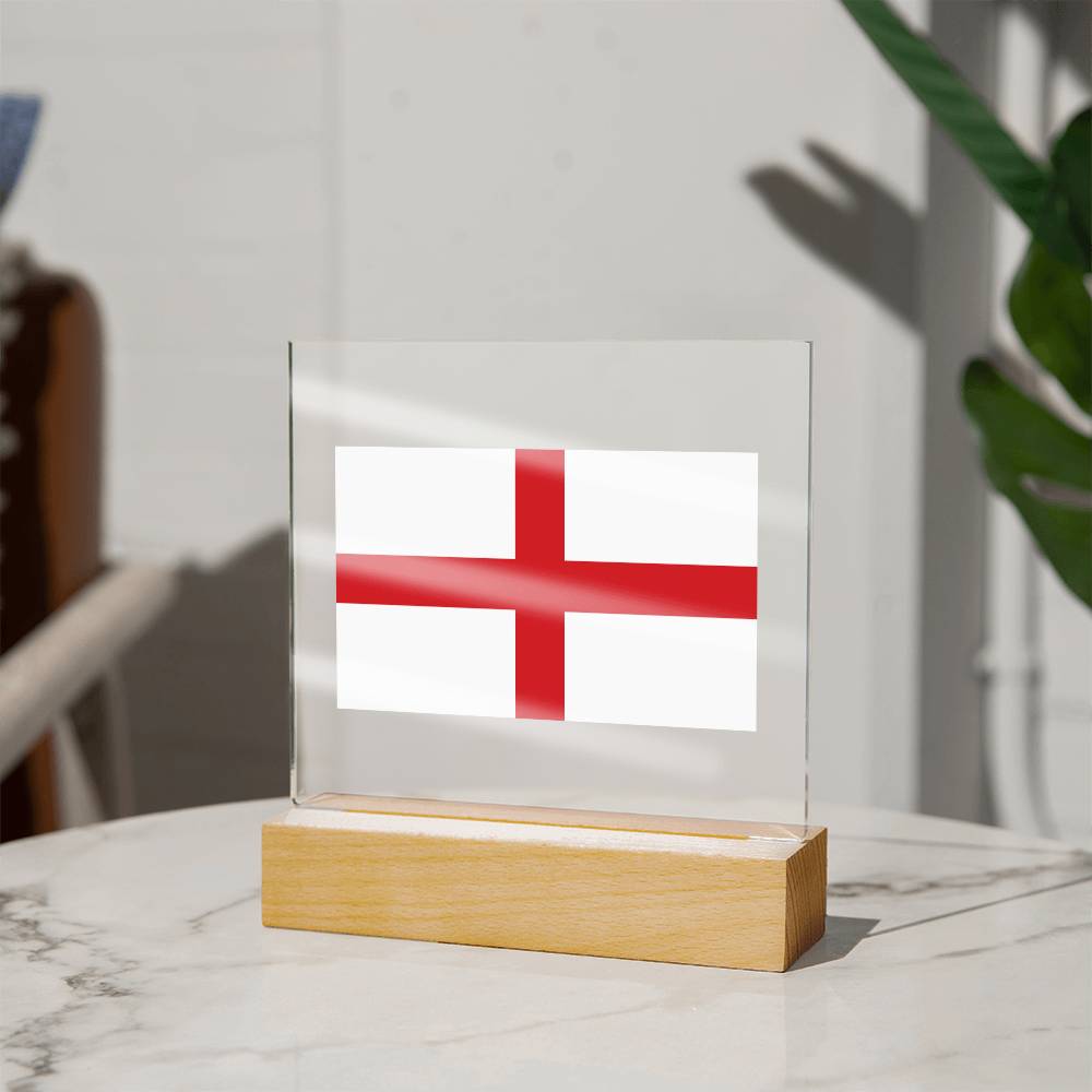 FLAG OF ENGLAND - SQUARE ACRYLIC PLAQUE